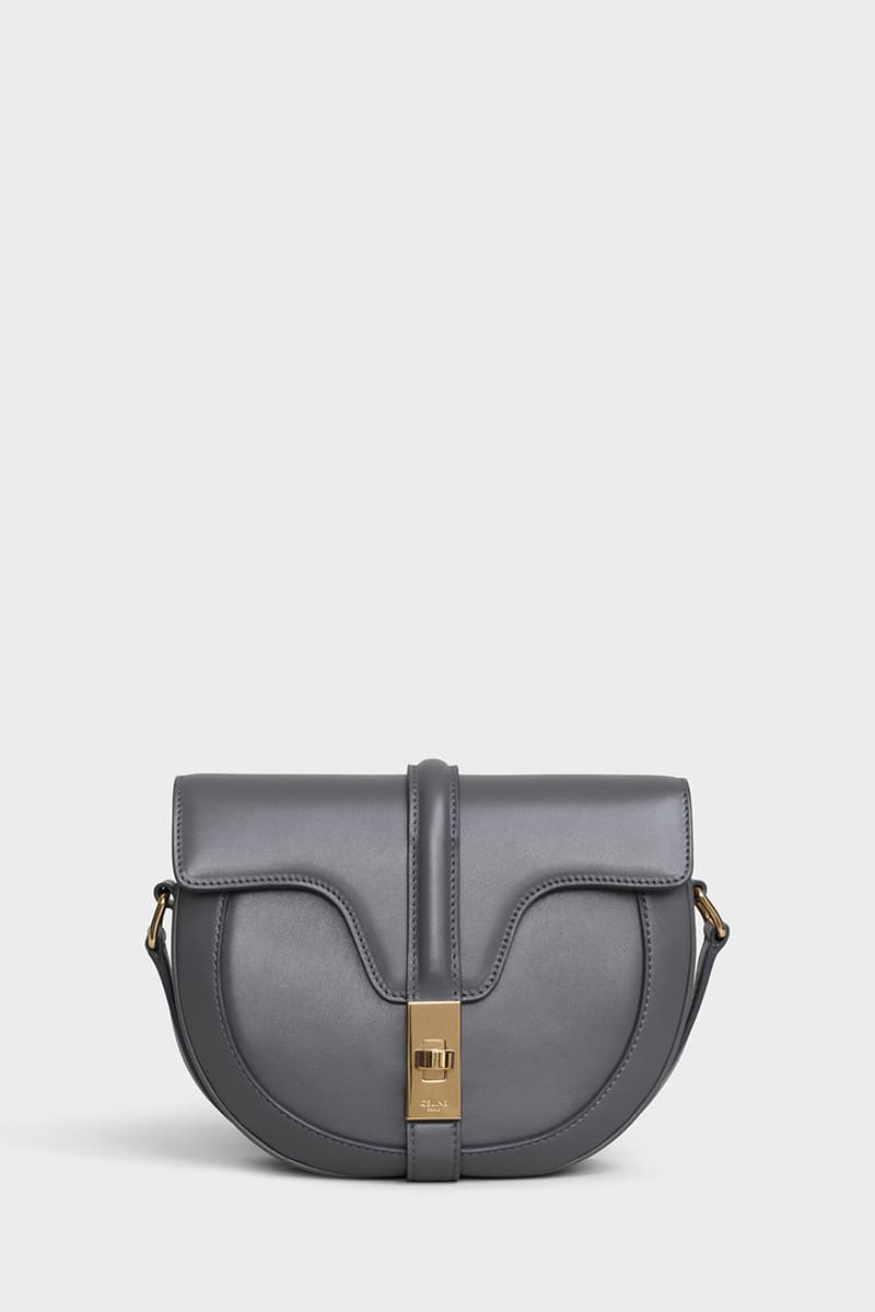 CELINE SUMMER 19-GREY SMALL BESACE 16 BAG IN SATINATED CALFSKIN