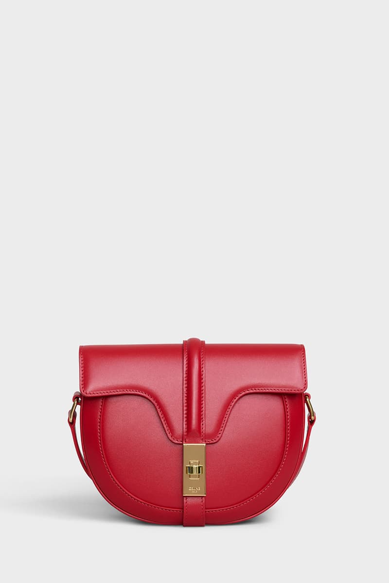 CELINE SUMMER 19-RED SMALL BESACE 16 BAG IN SATINATED CALFSKIN