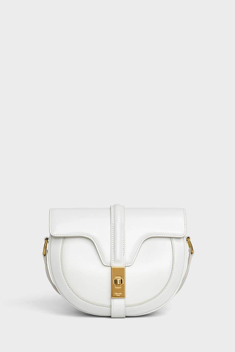 CELINE SUMMER 19-WHITE SMALL BESACE 16 BAG IN SATINATED CALFSKIN-18,500