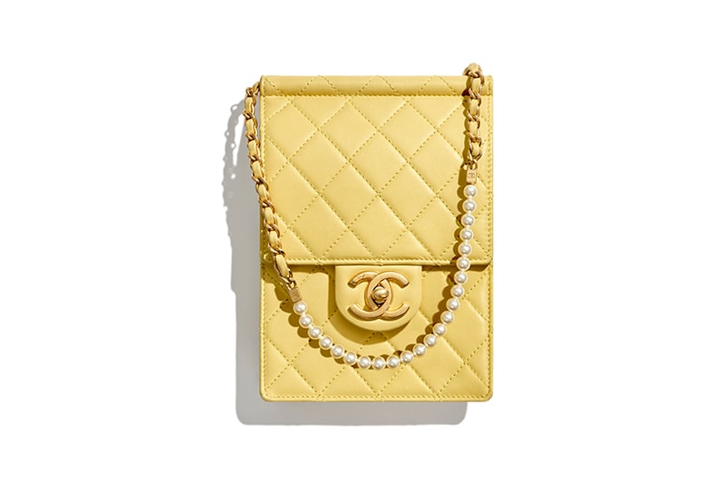 Chanel pearl handbags yellow