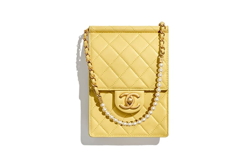 Chanel pearl handbags yellow