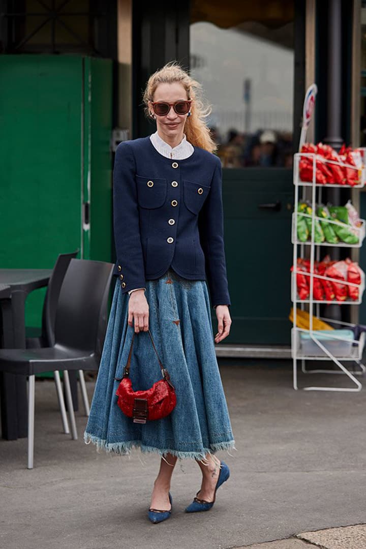 Denim Skirt Street Style