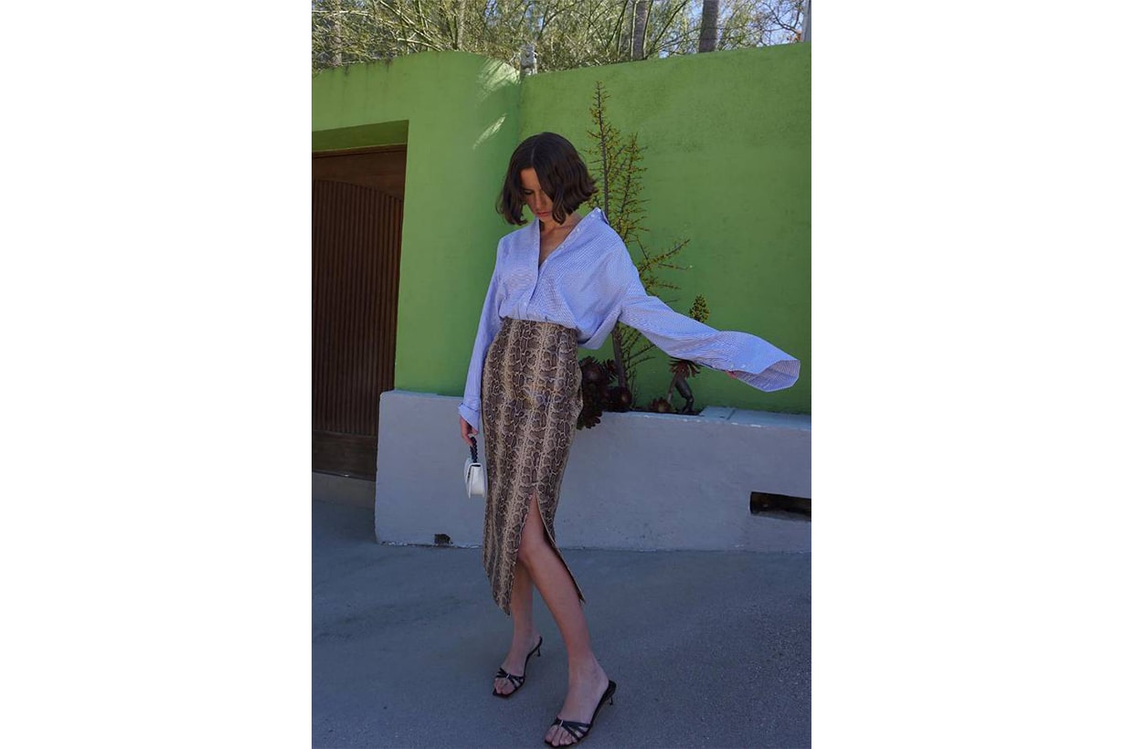 Shirt Tuck Silk Skirt Instagram Influencer 