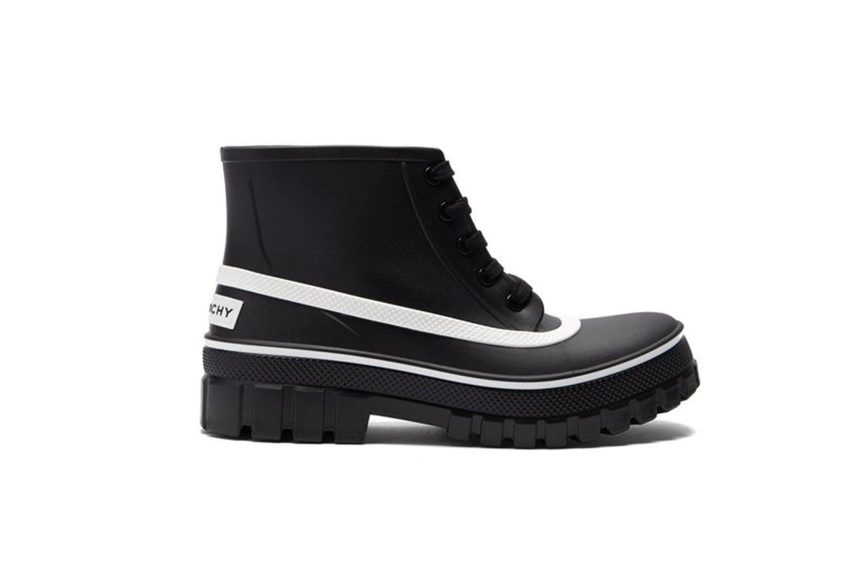 Givenchy Glaston Lace-Up Rubber Rain Boots 
