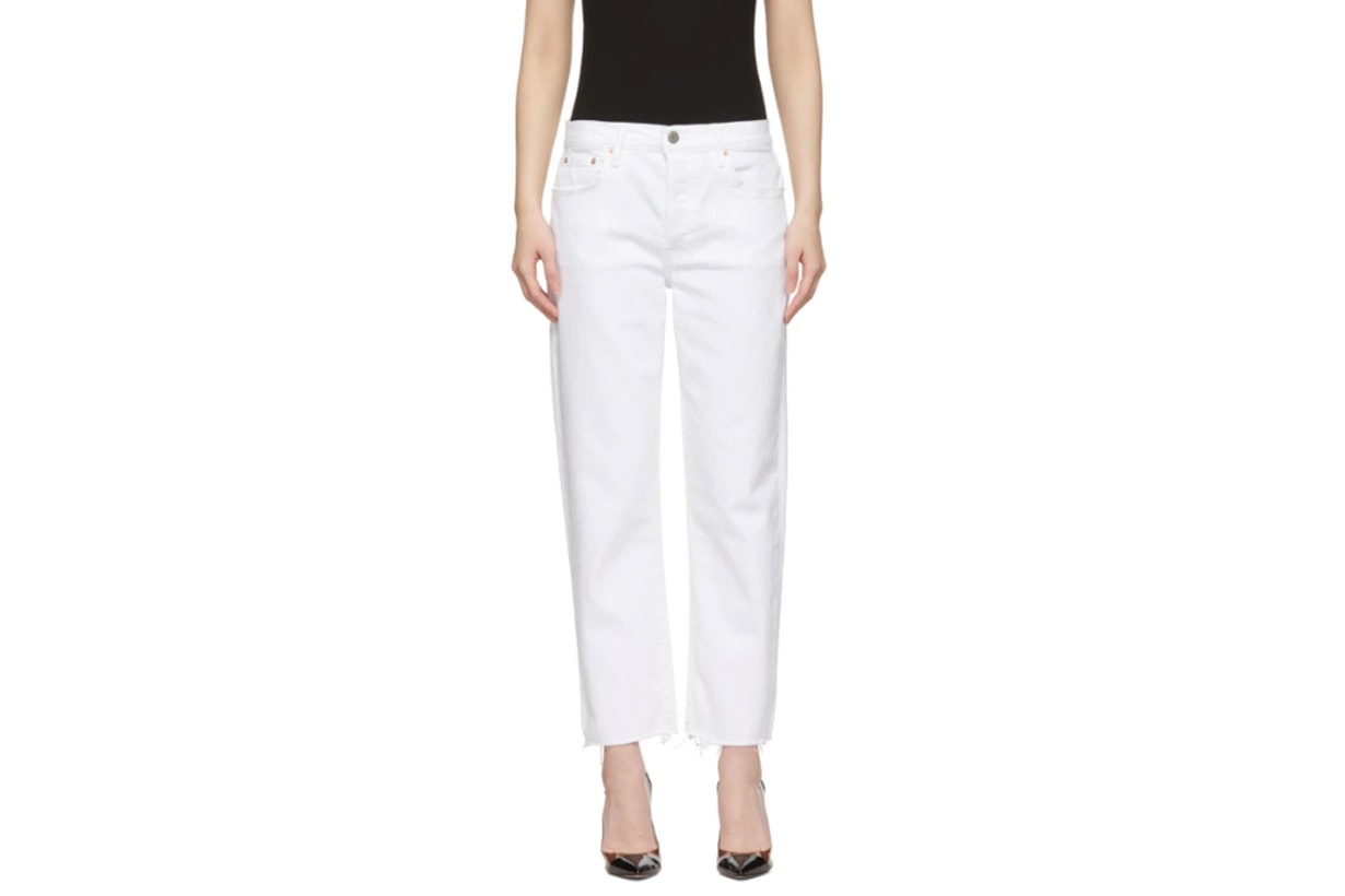 Grlfrnd White Helena Crop Jeans