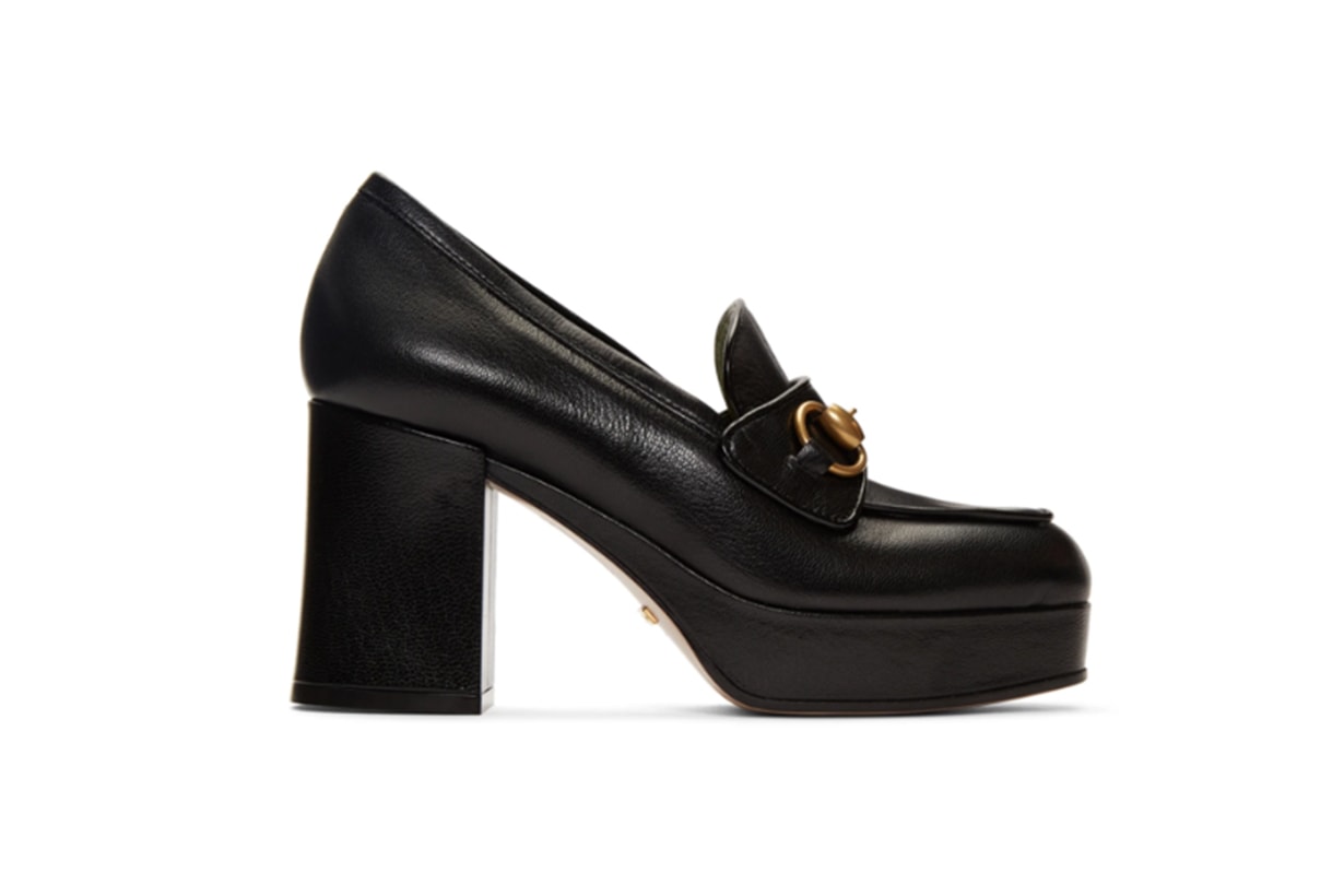 Gucci Black Houdan Horsebit 85 Heels