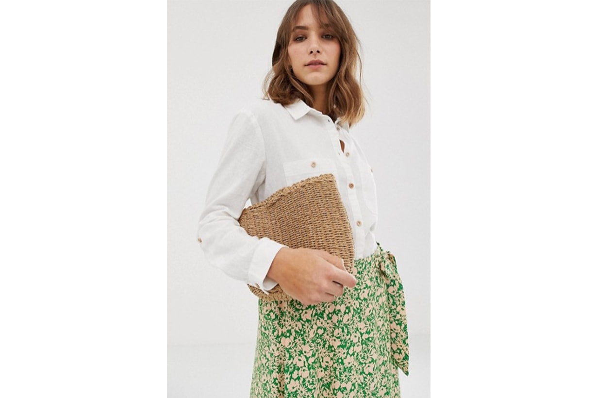 ASOS New Look Linen Shirt in White