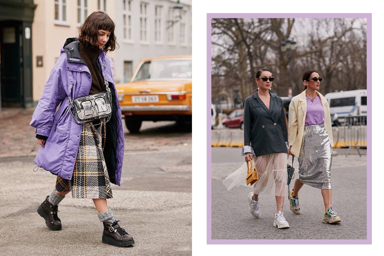 Purple Coat Fashion Girls Influencers Street Style