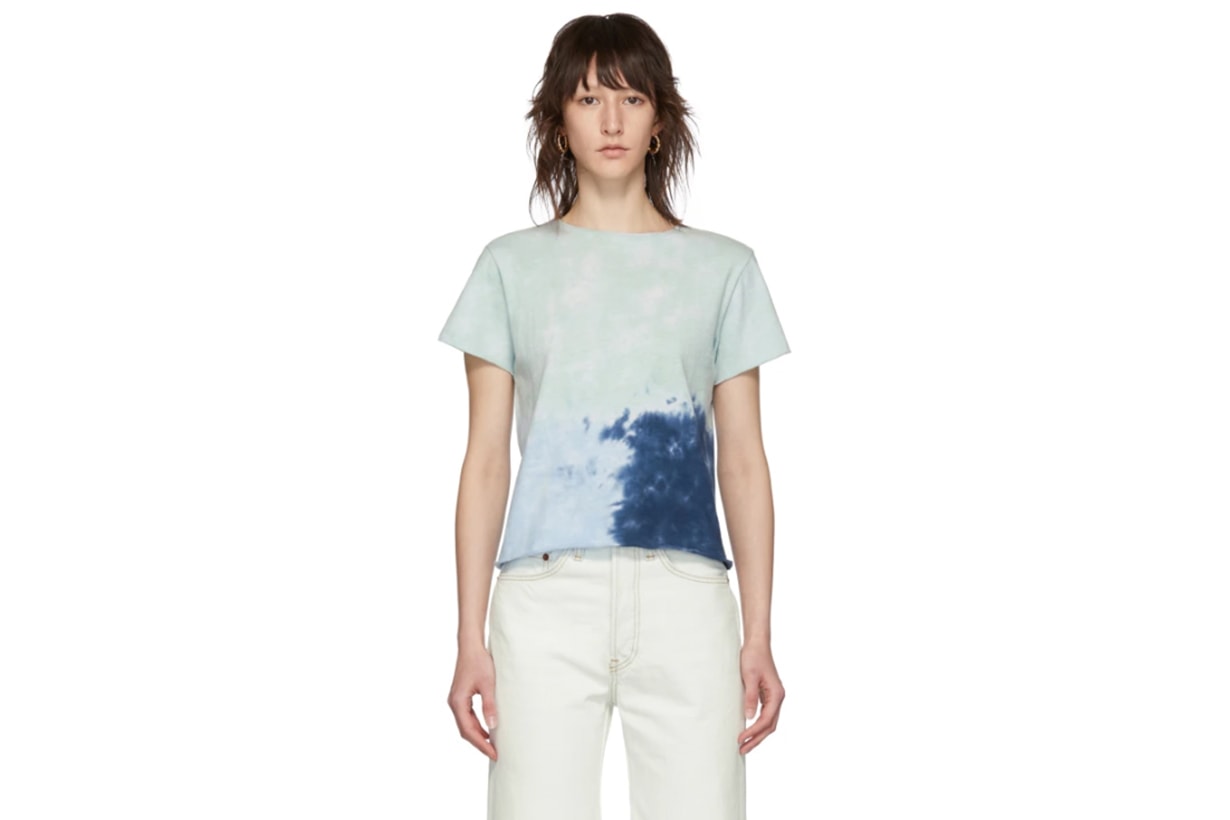 Re/Done Green & Blue Classic Roll Hem T-Shirt