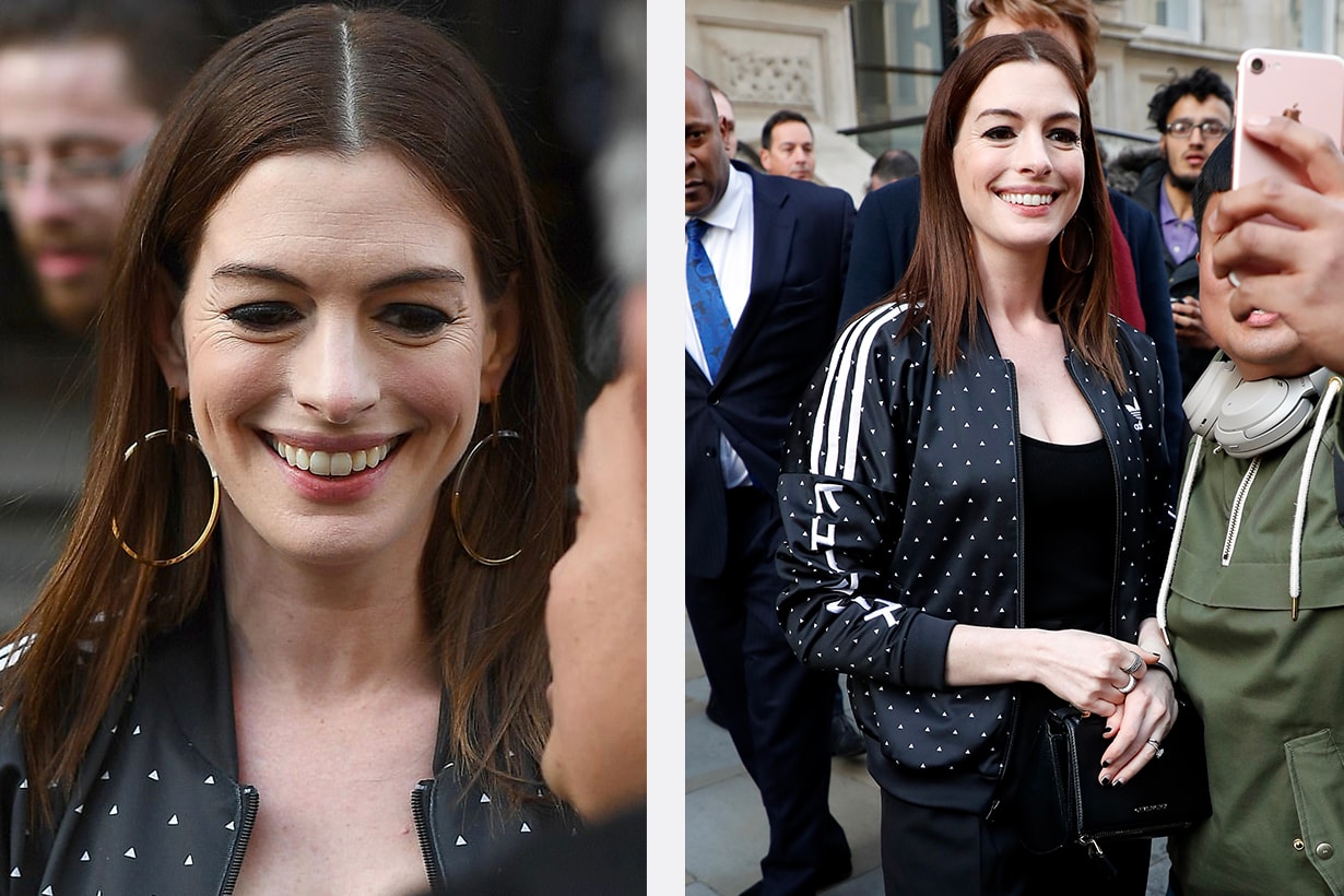 Anne Hathaway exit from her hotel in London