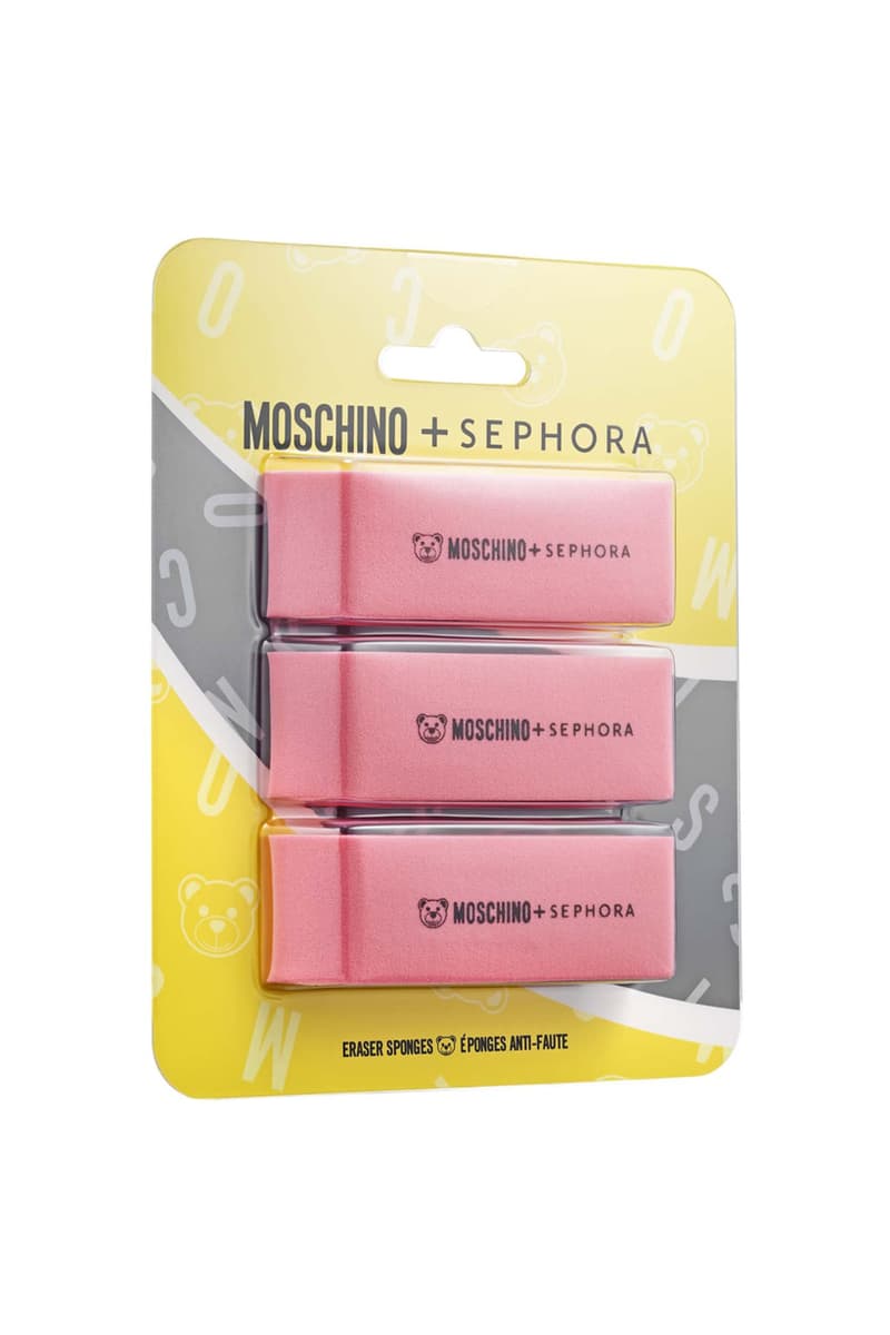 Sephora Moschino Crossover collection cosmetics makeup Pencil Brush Set makeup sponge highlighter laptop eyeshadow palette marker lipsticks nail polish eyeliner mask