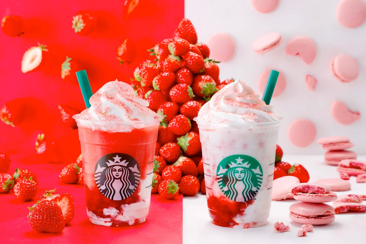 japan starbucks strawberry FRAPPUCCINO limited macaroon