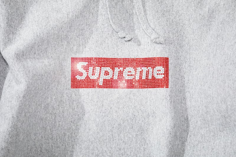 supreme swarovski 2019 ss limited edition collaboration hoodie tee