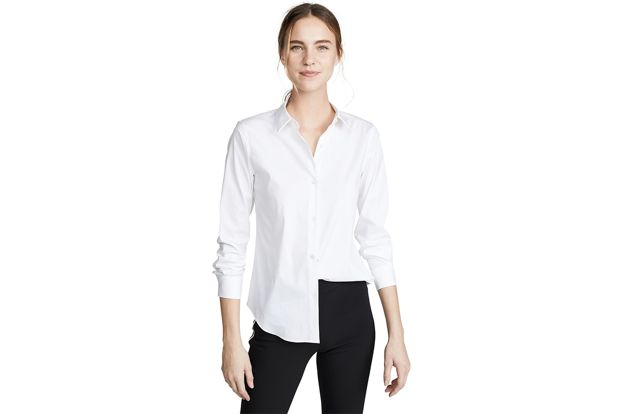 Theory Luxe Tenia Button Down Blouse