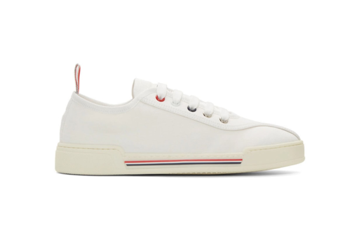 Thom Browne White Tricolor Cupsole Sneakers