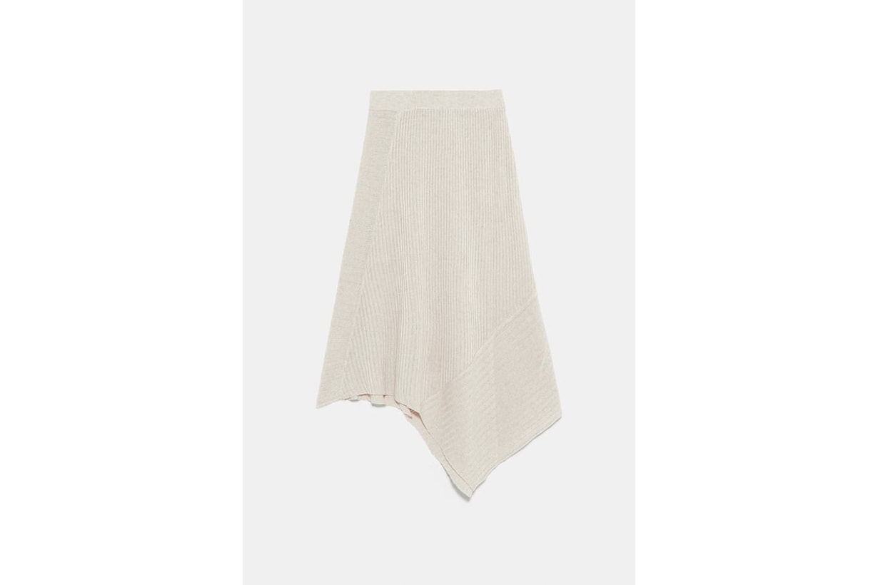 Asymmetric Knit Skirt