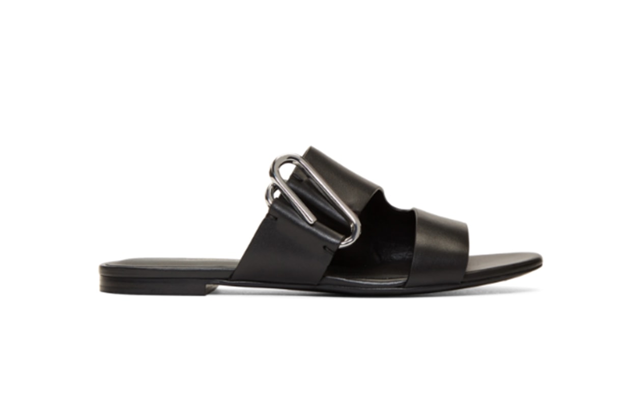 3.1 Phillip Lim Black Alix Flat Sandals