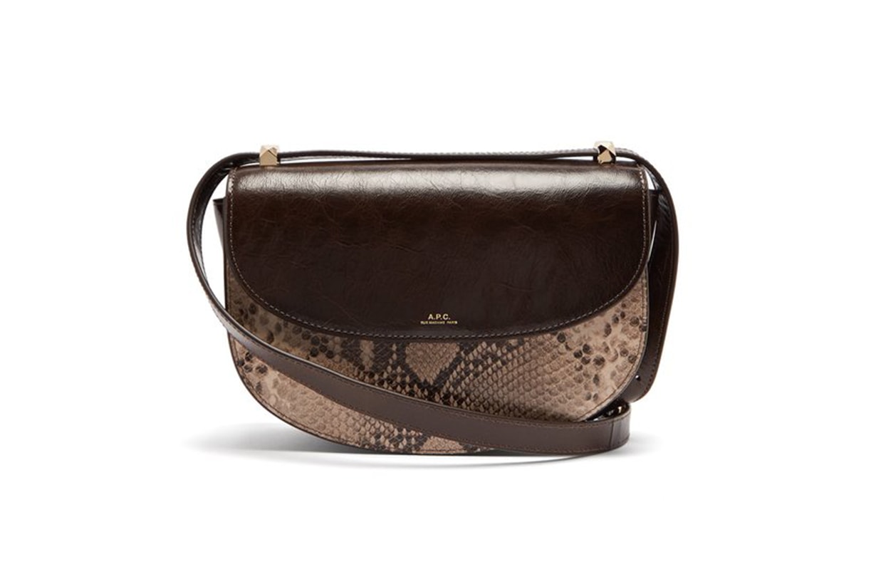 A.P.C. Genève Snake-Print Leather Cross-Body Bag