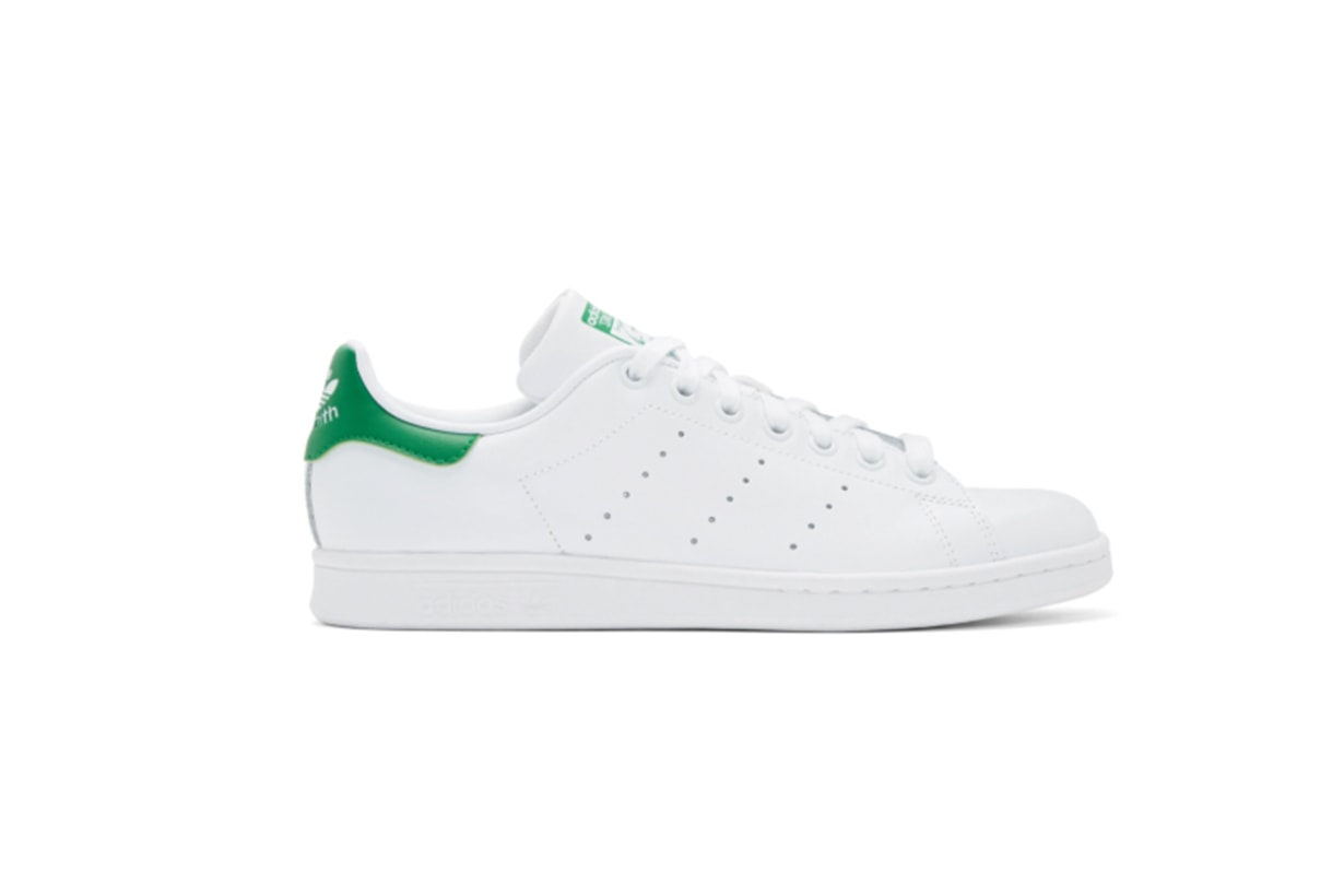 adidas Originals White & Green Stan Smith Sneakers