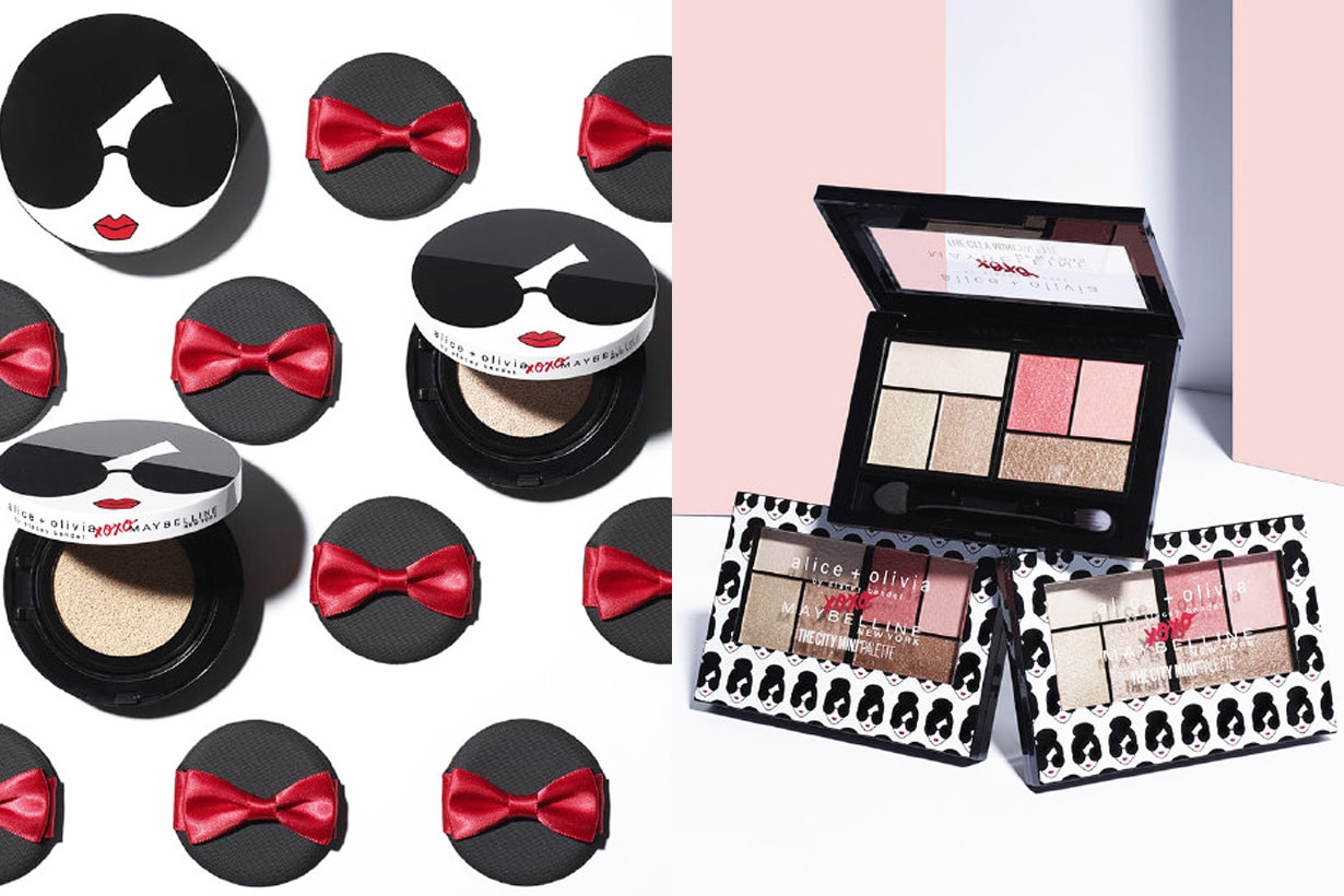 Alice + Olivia Maybelline New York Crossover cosmetic makeup collection lipstick cushion foundation mascara eyeshadow palette 