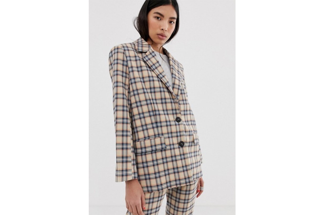 ASOS DESIGN Dad Suit Blazer in Light Based Check