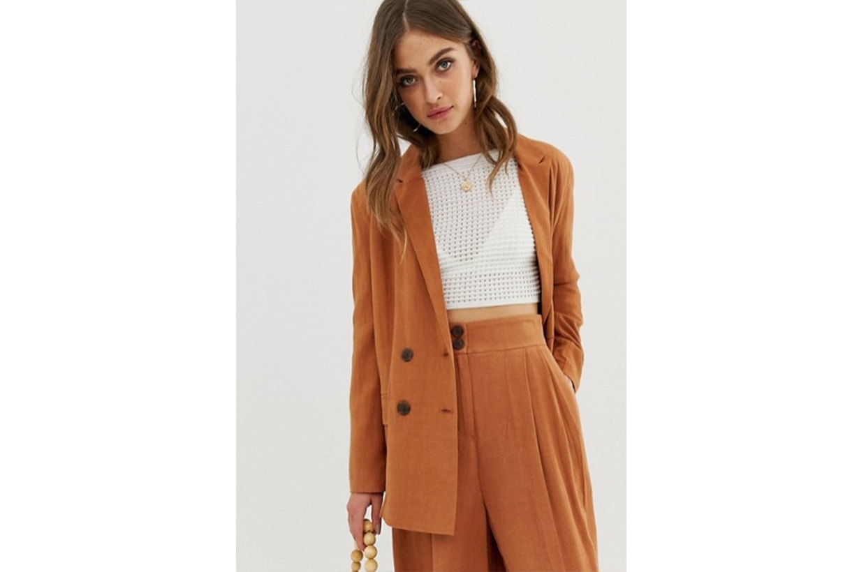 ASOS DESIGN Gutsy Linen Relaxed Blazer