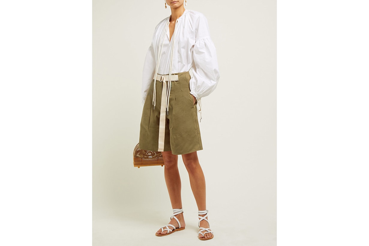 Bonnie High-Rise Cotton-Twill Shorts