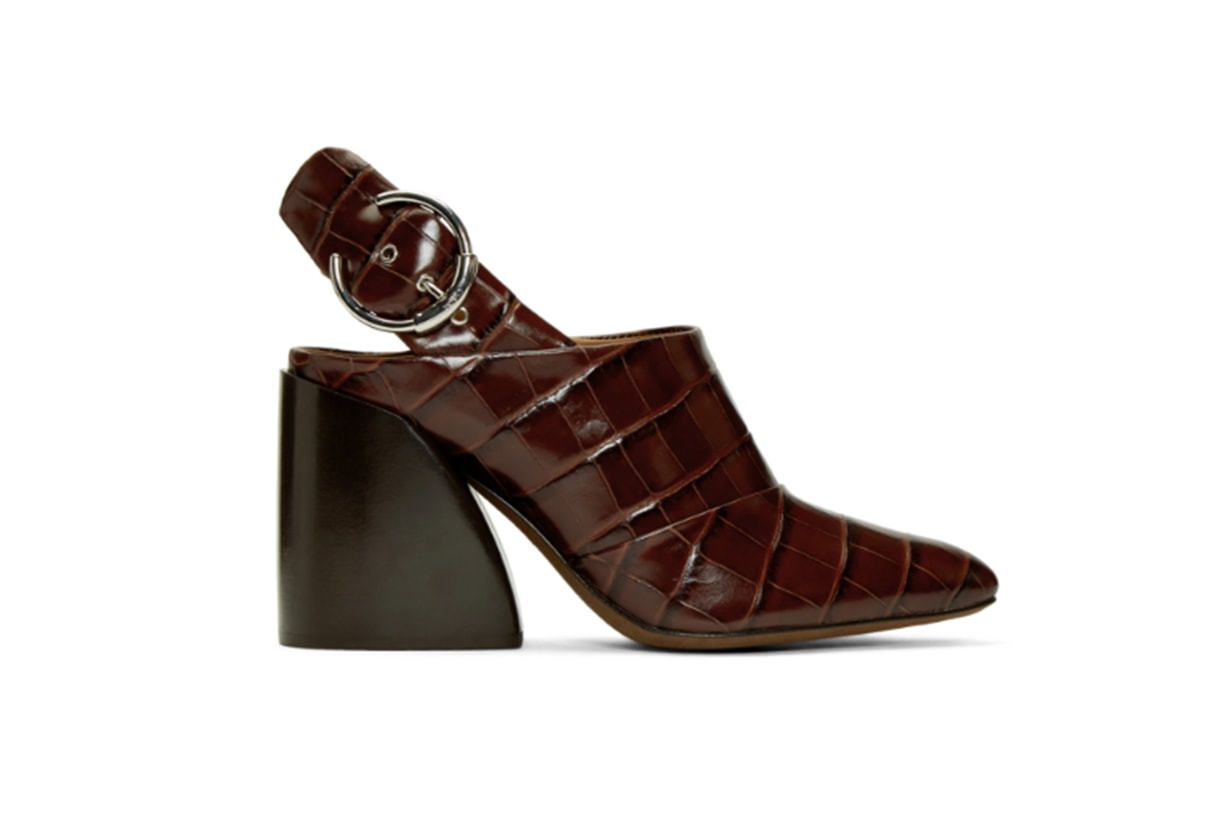 Chloé Tan Wave Slingback Mules