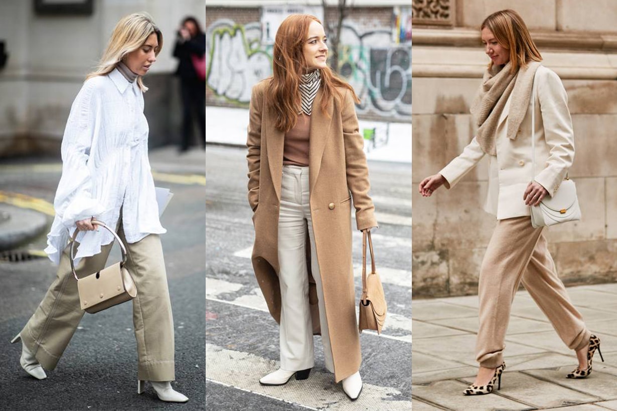 Beige and White Street Style