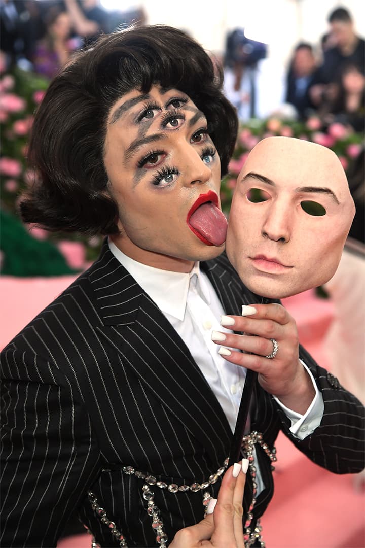 Ezra Miller Made 7 Eyes Makeup Mask Met Gala Red Carpet