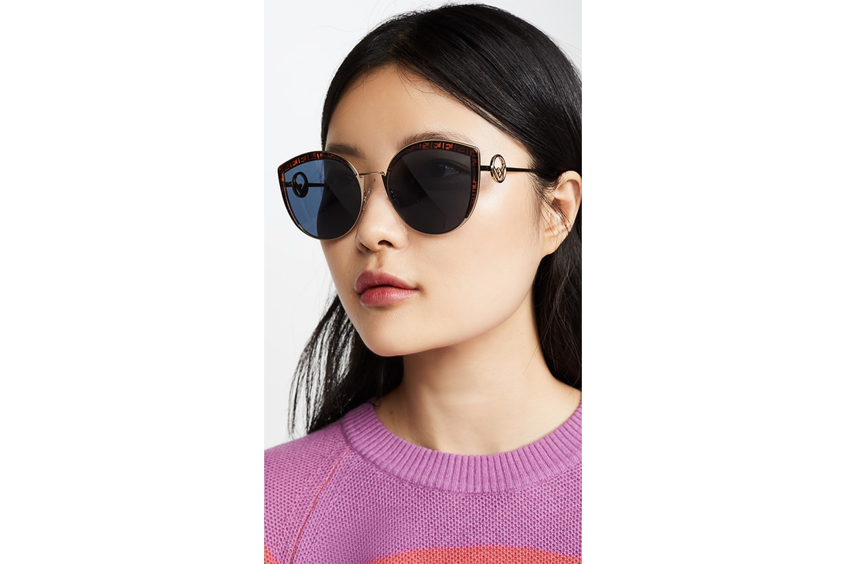 Fendi Logo Trim Cat Eye Sunglasses 
