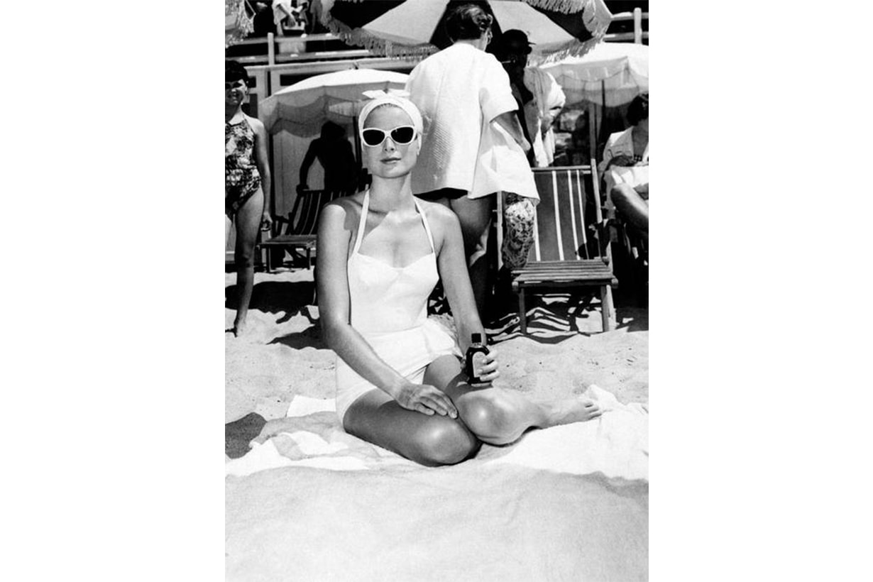 Grace Kelly White Swimsuit