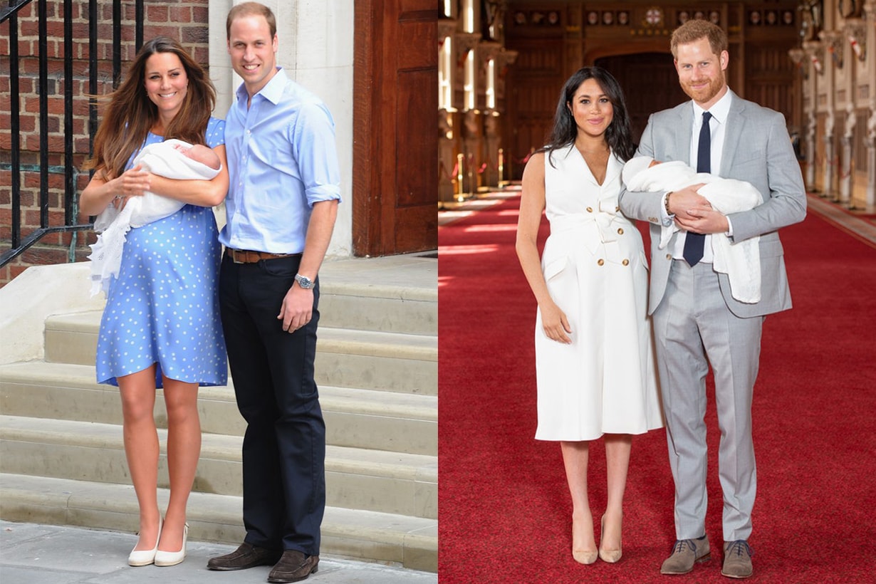 meghan markle kate middleton baby debut outfits