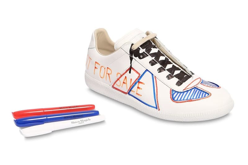 maison margiela replica sneakers white markers diy