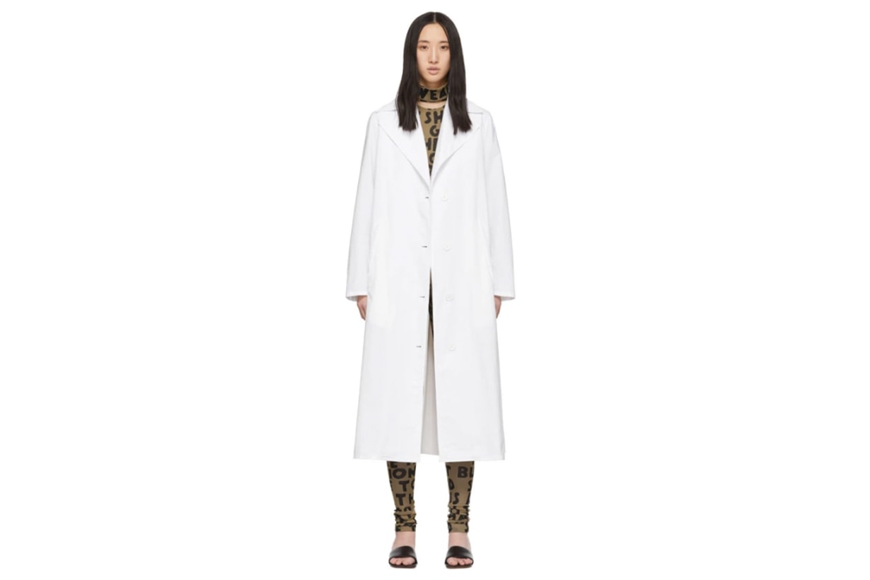 MM6 Maison Margiela White Wrap Trench Coat