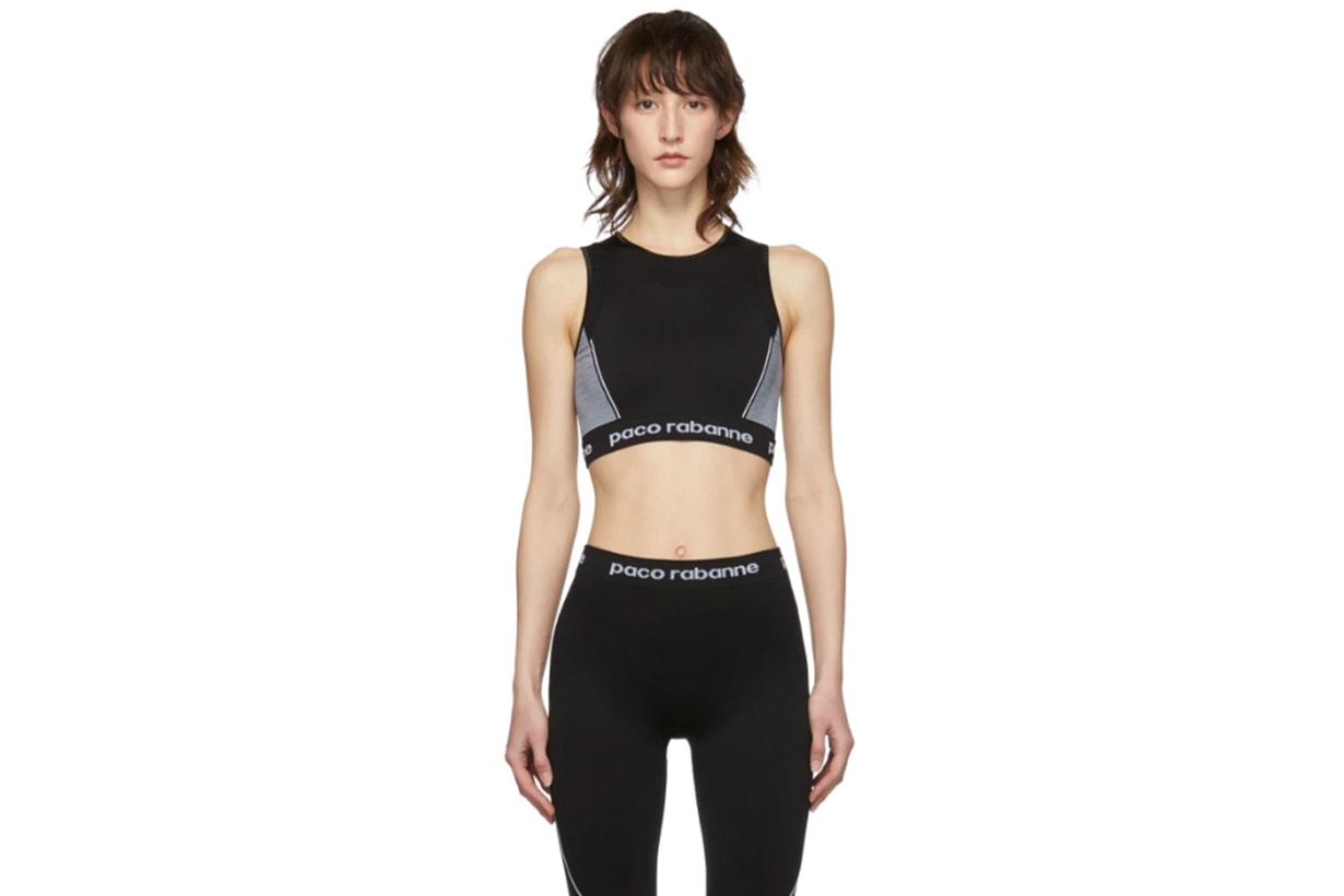 Paco Rabanne Black Crop Bodyline Tank Top