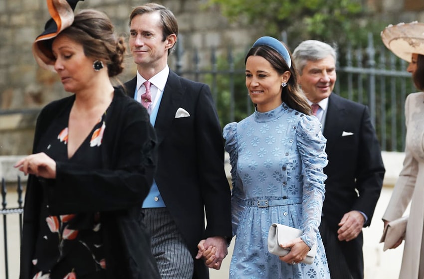 Pippa-Middleton-Blue-Dress-Lady-Gabriella-Windsor-Wedding
