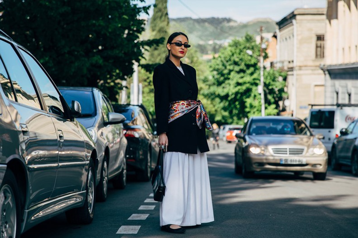 Blazer Silk Scarf Belt Street Style 2019