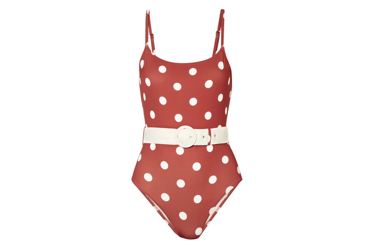 The Nina Belted Polka Dot Swimsuit