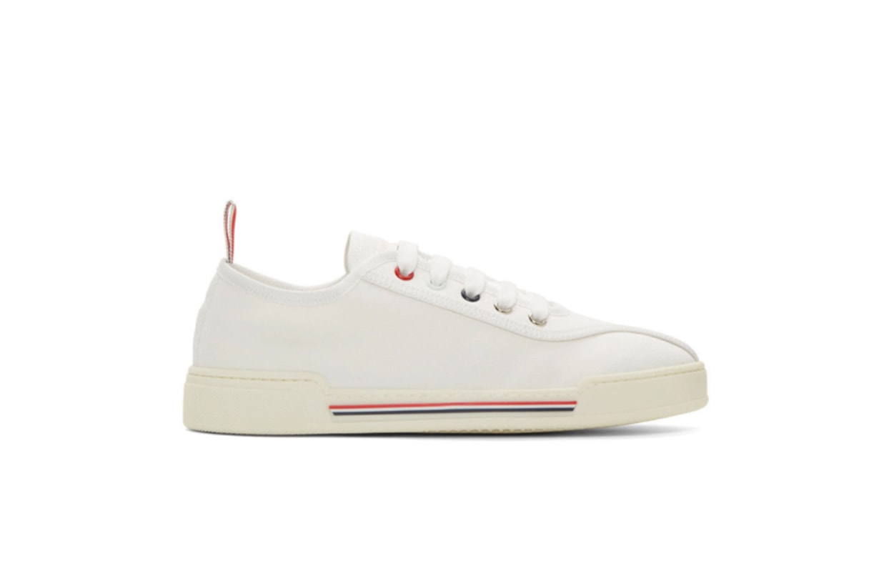 Thom Browne White Tricolor Cupsole Sneakers