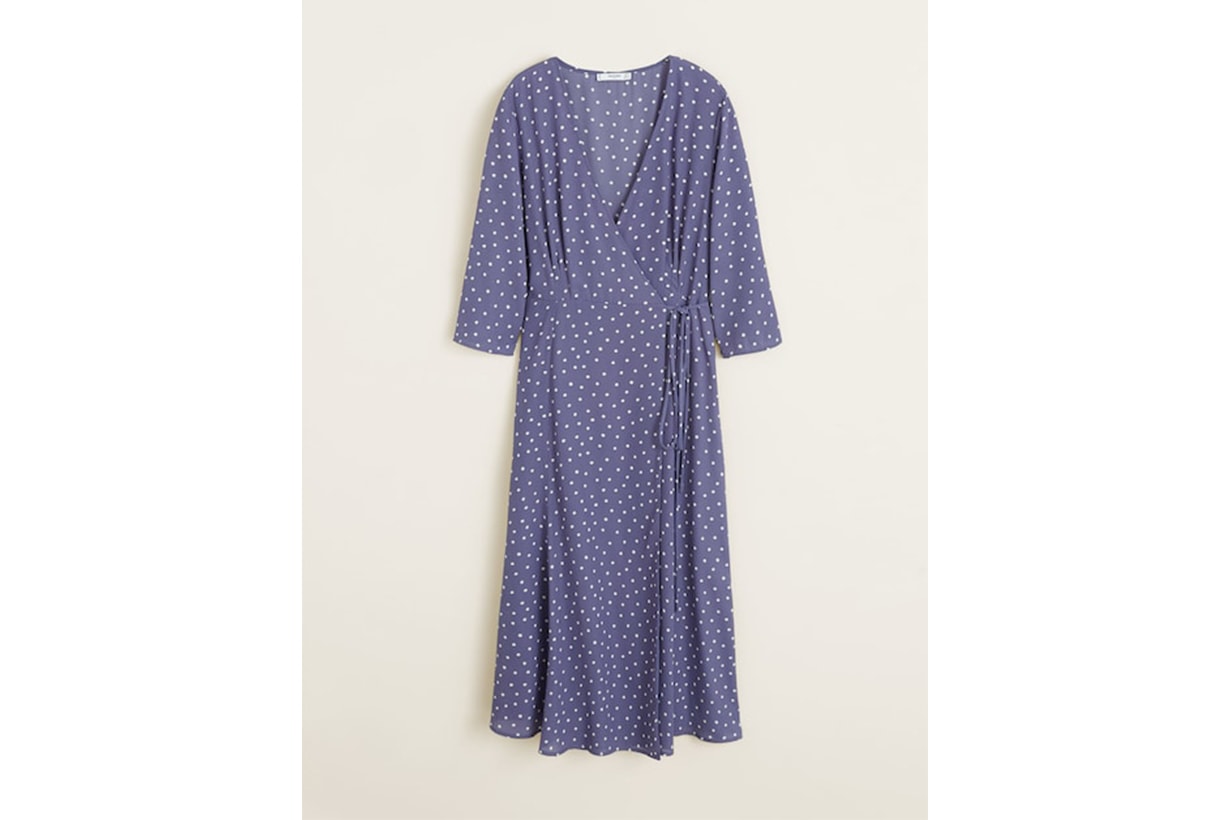 Mango Wrap Polka-Dot Dress