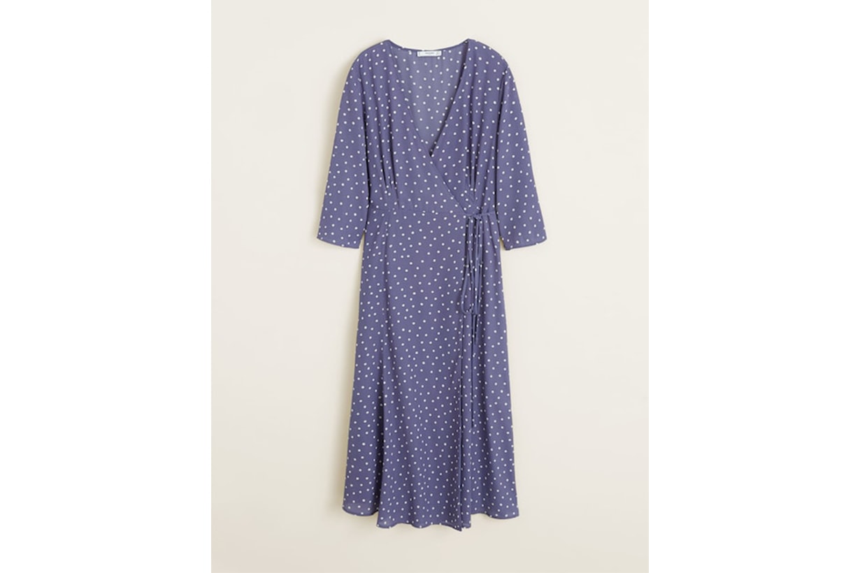 Mango Wrap Polka-Dot Dress