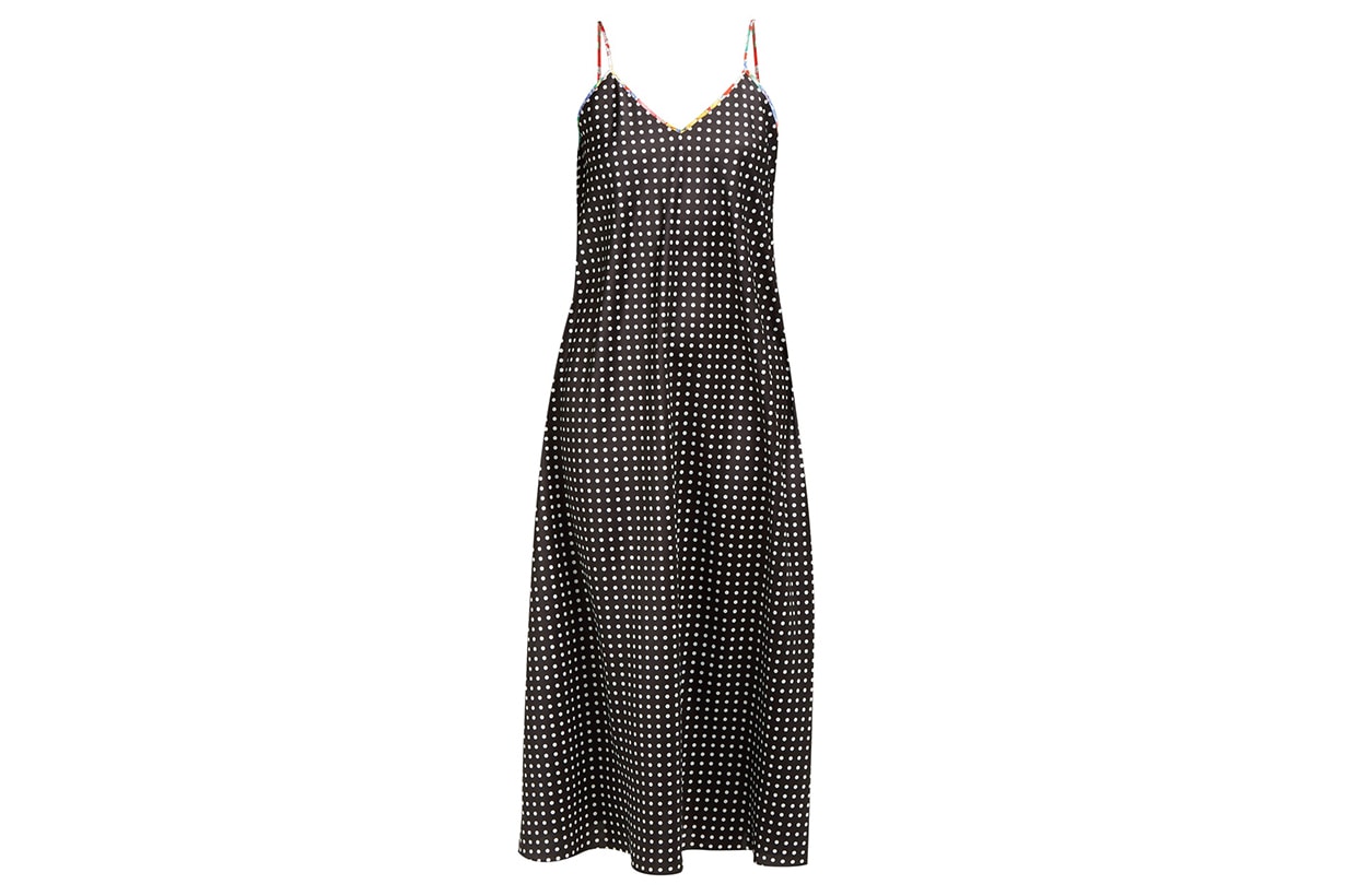 Racil X Aquazzura Geiko Polka-Dot Satin Slip Dress