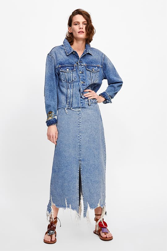 zara denim jacket denim skirt