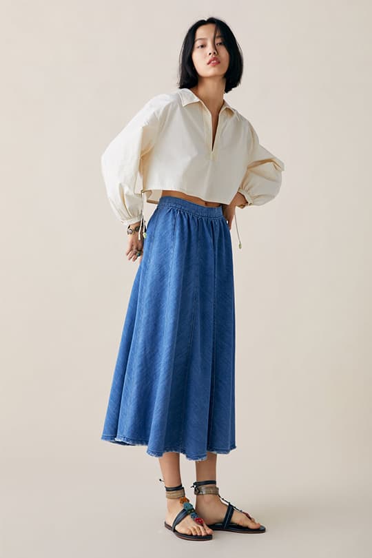 zara denim skirts