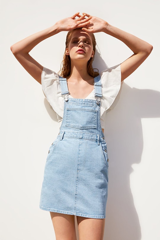 zara denim overall