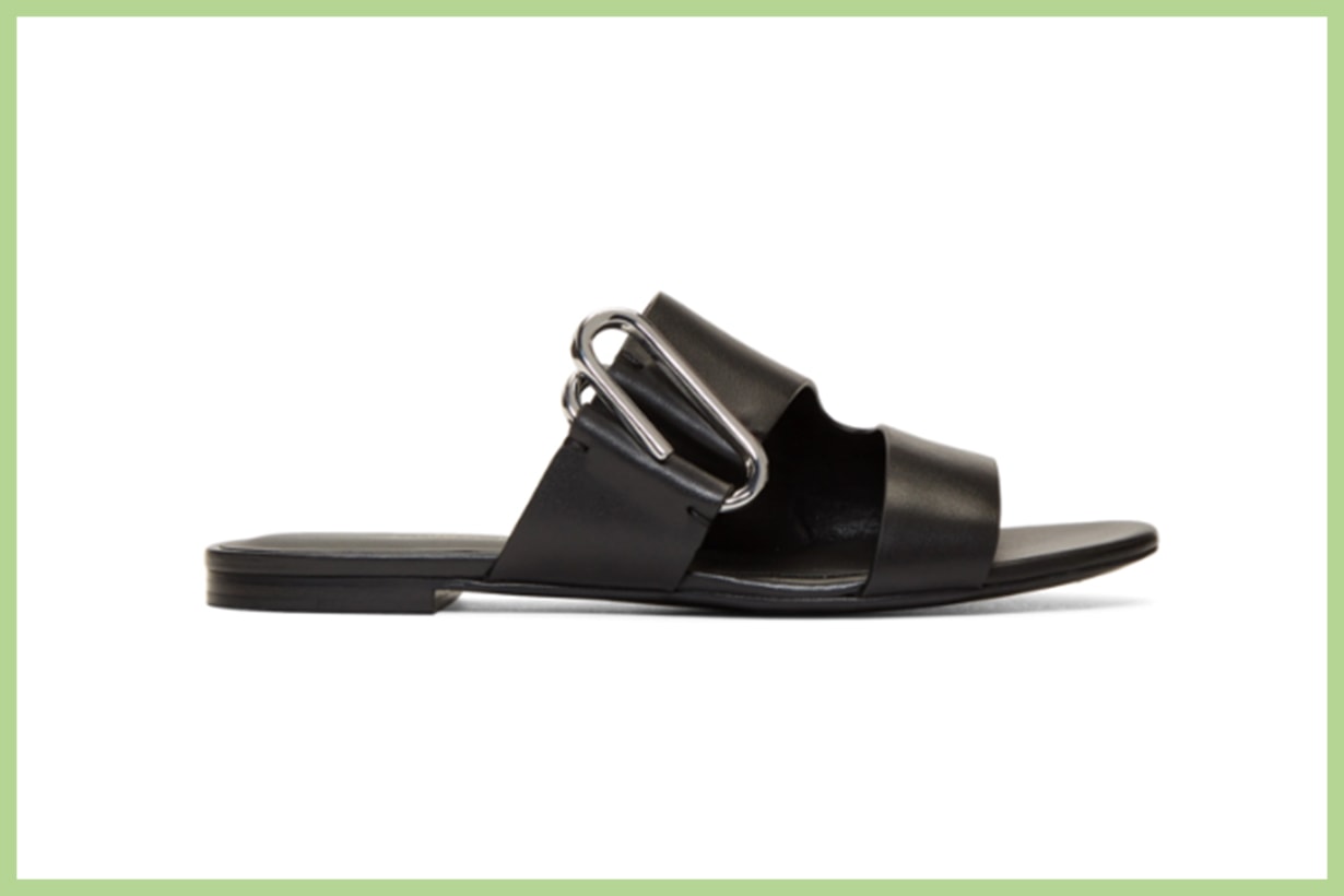 3.1 Phillip Lim Black Alix Flat Sandals