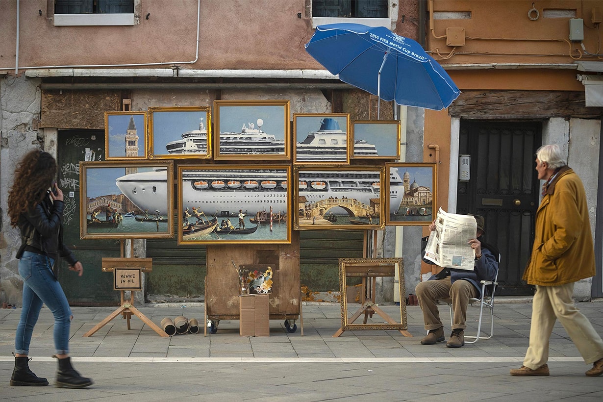 Banksy Venice in oil art