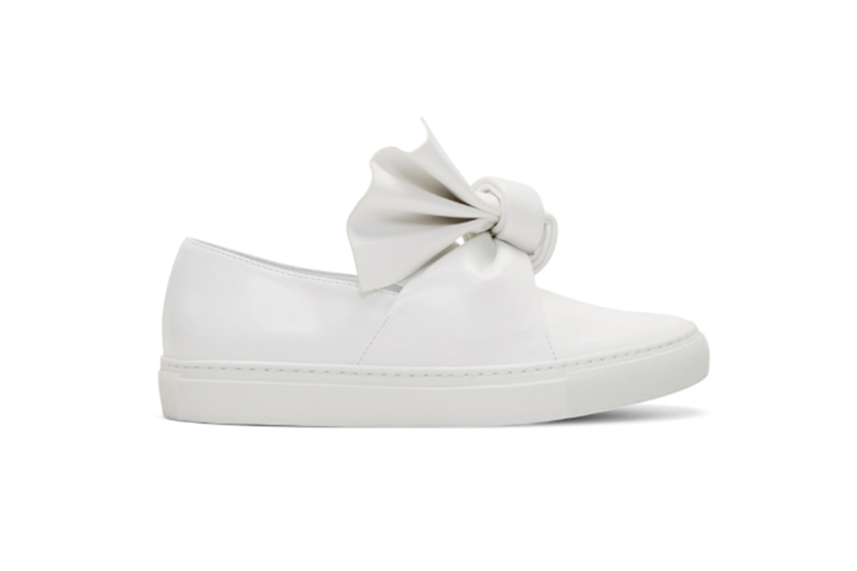 Cédric Charlier White Bow Slip-On Sneakers