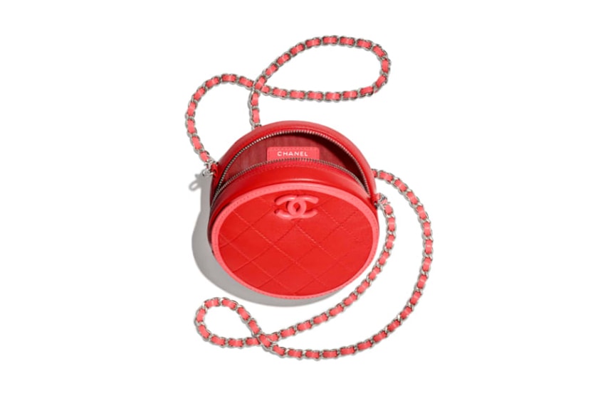 chanel clutch with chain Circular red